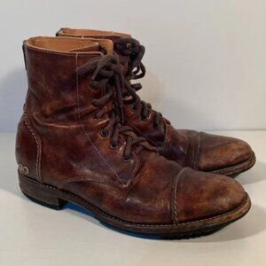Bed Stu Cobbler Distressed Brown Leather Cap Toe Ankle Boots Men Size 9.5